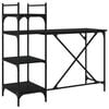 vidaXL Secret&aacute;ria de computador com prateleiras 120x47x109 cm preto