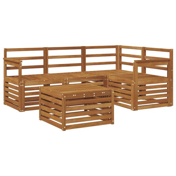 vidaXL Conjunto de Sof&aacute;s para Exterior 5 pcs Natural