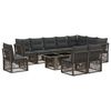 vidaXL Conjunto de Sof&aacute; de Jardim 11 unid. Cinzento vime PE