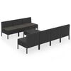 vidaXL 8 pcs conjunto lounge de jardim c/ almofad&otilde;es vime PE preto