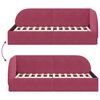 vidaXL Estrutura de Cama de Canto Vinho Vermelho 90 cm x 200 cm Veludo