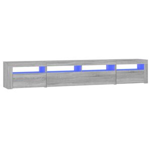 vidaXL M&oacute;vel de TV com luzes LED 240x35x40 cm sonoma cinza