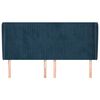 vidaXL Cabeceira cama c/ abas veludo 183x23x118/128 cm azul-escuro