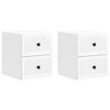 vidaXL Gabinete de Canto Montado na Parede 2 pcs Branco Brilhante