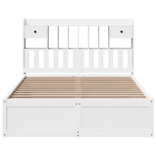vidaXL Cama sem colchão 160x200 cm madeira de pinho maciça branco
