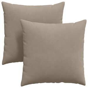 vidaXL Travesseiros de Sof&aacute; 2 pcs Cinzento-acastanhado 80 x 80 cm