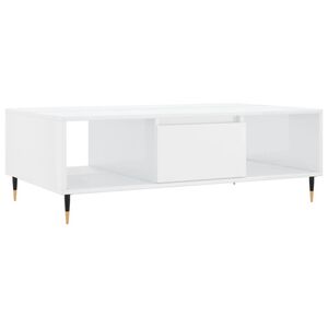 vidaXL Mesa de centro 104x60x35 cm derivados madeira branco brilhante