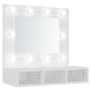 vidaXL Arm&aacute;rio espelhado com luzes LED 60x31,5x62 cm branco
