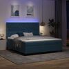 vidaXL Cama Box Spring com LED e Colch&atilde;o Azul 180 x 200 cm Veludo
