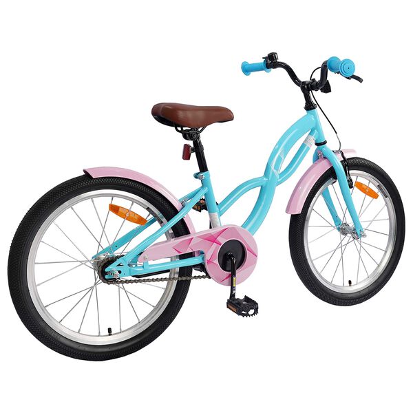 vidaXL Bicicleta Infantil 18 Polegadas para 5-7 anos Azul Claro