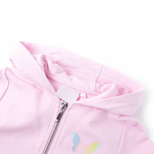 Sweatshirt para crian&ccedil;a com capuz rosa-claro 116