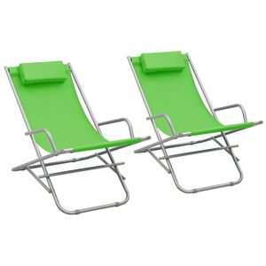 vidaXL Cadeiras de baloi&ccedil;o 2 pcs a&ccedil;o verde
