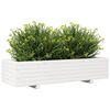 vidaXL Vaso/floreira de jardim 110x40x26,5 cm pinho maci&ccedil;o branco