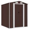 vidaXL Abrigo de jardim 192x191x223 cm a&ccedil;o galvanizado castanho-escuro