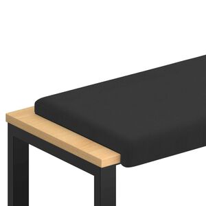 vidaXL Almofada de Banco Veludo Texturizado Preto Profundidade 35 cm
