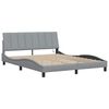 vidaXL Estrutura de cama sem colch&atilde;o Hanko 160x200 cm tecido cinzento-claro
