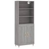 vidaXL Arm&aacute;rio alto 69,5x34x180 cm derivados de madeira sonoma cinza