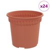 vidaXL Vaso Redondo para Flores 24 pcs Vermelho Tijolo &Oslash; 15 x 12 cm