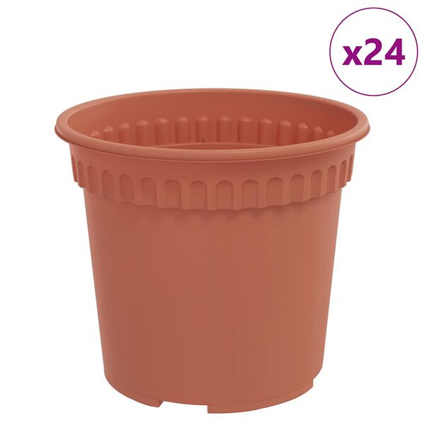vidaXL Vaso Redondo para Flores 24 pcs Vermelho Tijolo &Oslash; 15 x 12 cm