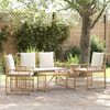vidaXL Conjunto de M&oacute;veis para Exterior 4 pcs Natural e Branco Creme