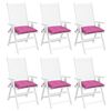 vidaXL Almofadões para cadeira 6 pcs 40x40x7 cm tecido rosa