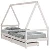 vidaXL Estrutura cama infantil c/ gavetas 80x200cm pinho maci&ccedil;o branco