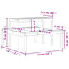vidaXL Mesa de piquenique 110x134x75 cm madeira de pinho maciça