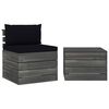vidaXL 2 pcs conjunto lounge de paletes com almofad&otilde;es pinho maci&ccedil;o