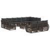 vidaXL Conjunto de Sof&aacute; de Jardim 14 pcs Cinza e Cinza Escuro vime PE