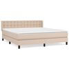 vidaXL Cama com molas/colch&atilde;o 160x200 cm couro artificial cappuccino