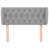 vidaXL Cabeceira de cama c/ abas tecido 103x23x78/88 cm cinzento-claro