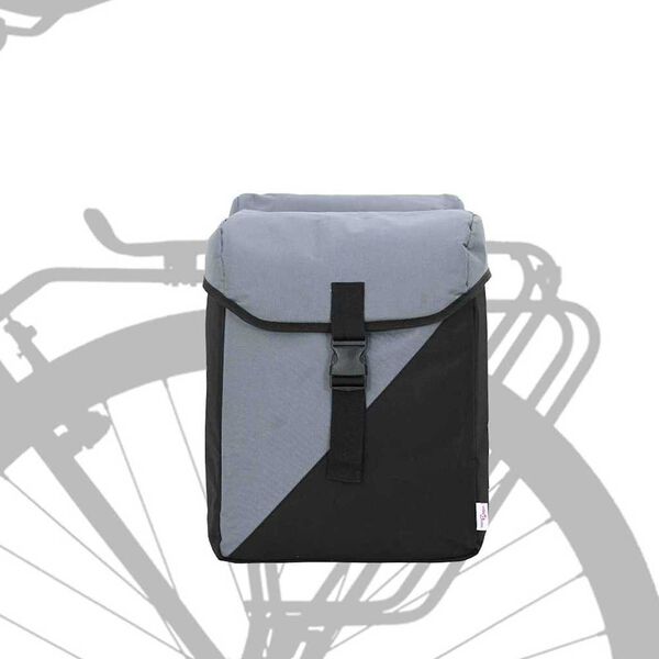 vidaXL Bolsa de Bicicleta Preto e Cinza 15.5 x 31.5 x 40 cm Poliéster