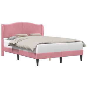 vidaXL Estrutura da Cama com cabeceira Rosa 140 x 200 cm Veludo