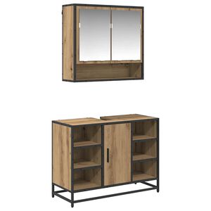 vidaXL Conjunto de M&oacute;veis para Banheiro 2 pcs Carvalho Artesanal