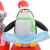 vidaXL Dec. Natal insufl&aacute;vel comboio c/ pinguim e rato LED IP44 350 cm