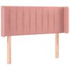 vidaXL Cabeceira de cama c/ luzes LED veludo 93x16x78/88 cm rosa