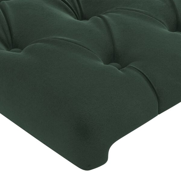 vidaXL Cabeceira de cama veludo 100x7x78/88 cm verde-escuro