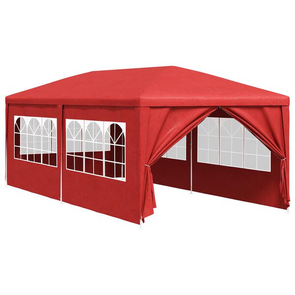 vidaXL Tenda de festa com parede Vermelho 600 x 300 x 255 cm PE e A&ccedil;o