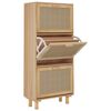 vidaXL Sapateira 52x25x115 cm derivados madeira/vime natural castanho