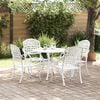 vidaXL Conjunto de Jantar para Jardim 5 pcs Branco Alum&iacute;nio