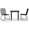 vidaXL 3 pcs conjunto de jantar para exterior vime PE e vidro