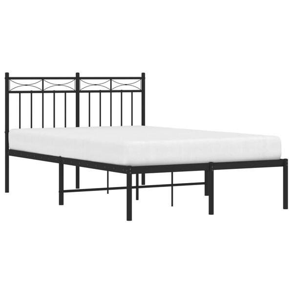 vidaXL Estrutura de cama com cabeceira 120x190 cm metal preto