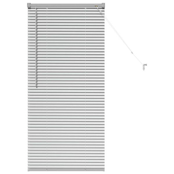 vidaXL Persianas venecianas com cortinas Prateado 130 x 55 cm Alum&iacute;nio