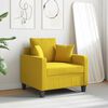 vidaXL Poltrona 60 cm tecido amarelo-claro