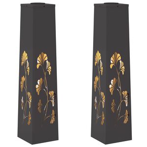 vidaXL Luz Solar LED de Caminho 2 pcs Preto A&ccedil;o Laminado a Frio