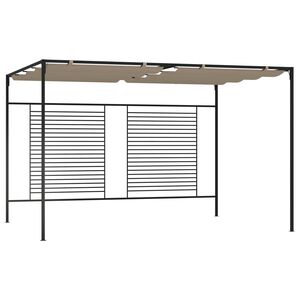 vidaXL Gazebo c/ telhado retr&aacute;til 3x4x2,3 m 180 g/m&sup2; cinza-acastanhado