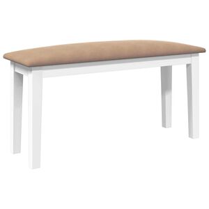 vidaXL Banco 90 cm madeira seringueira maci&ccedil;a branco
