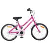 vidaXL Bicicleta Infantil 18 Polegadas para 5-7 anos Rosa Branco