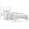 vidaXL Estrutura de cama com cabeceira 80x200 cm metal branco