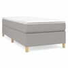 vidaXL Estrutura de cama com molas 90x200 cm tecido cinzento-claro